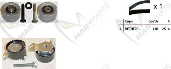 Mabyparts OBK010270 - Комплект зубчатого ремня ГРМ www.autospares.lv