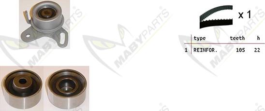 Mabyparts OBK010273 - Zobsiksnas komplekts www.autospares.lv