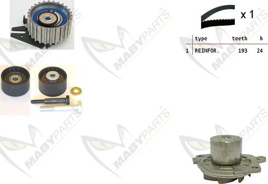 Mabyparts OBKWP0099 - Ūdenssūknis + Zobsiksnas komplekts www.autospares.lv