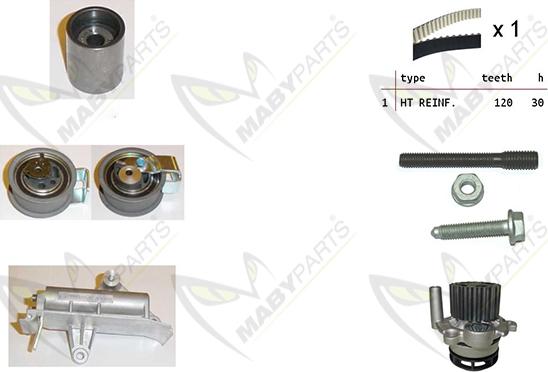 Mabyparts OBKWP0090 - Water Pump & Timing Belt Set www.autospares.lv