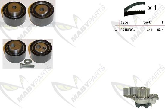 Mabyparts OBKWP0098 - Water Pump & Timing Belt Set www.autospares.lv