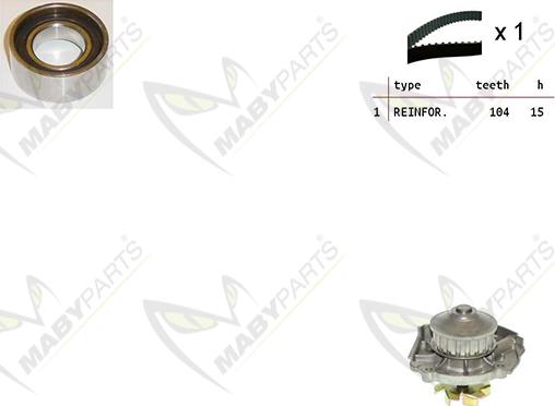 Mabyparts OBKWP0093 - Водяной насос + комплект зубчатого ремня ГРМ www.autospares.lv