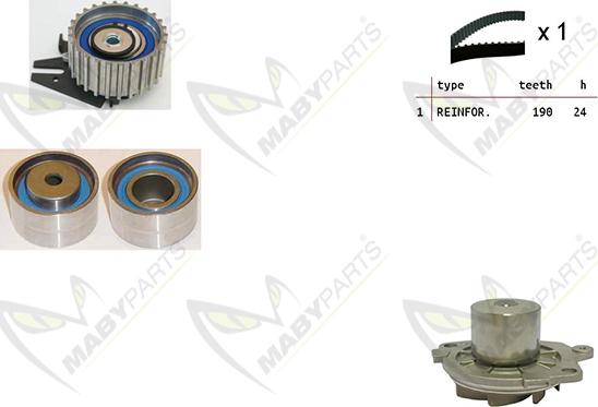 Mabyparts OBKWP0092 - Water Pump & Timing Belt Set www.autospares.lv