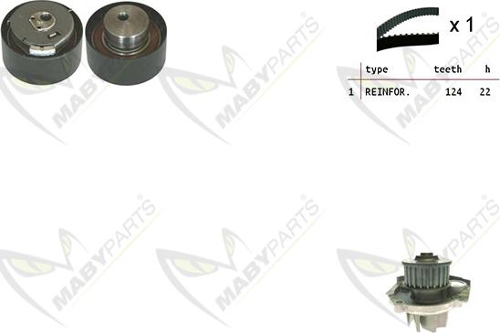 Mabyparts OBKWP0055 - Water Pump & Timing Belt Set www.autospares.lv