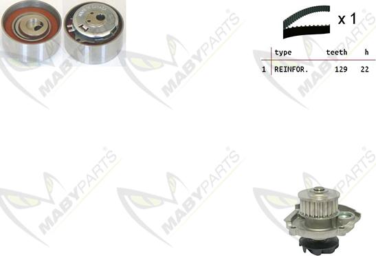 Mabyparts OBKWP0050 - Water Pump & Timing Belt Set www.autospares.lv