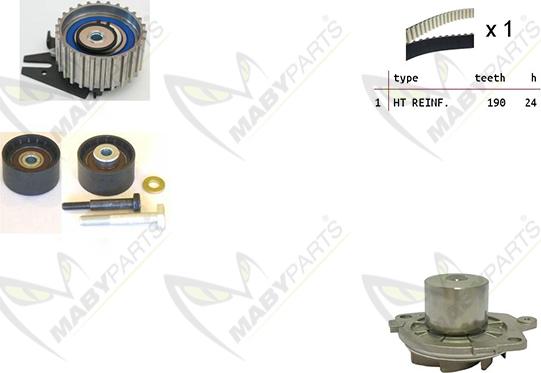 Mabyparts OBKWP0069 - Ūdenssūknis + Zobsiksnas komplekts autospares.lv