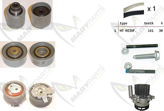 Mabyparts OBKWP0067 - Water Pump & Timing Belt Set www.autospares.lv