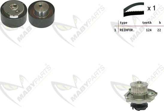 Mabyparts OBKWP0073 - Water Pump & Timing Belt Set www.autospares.lv