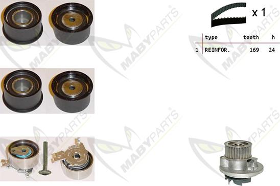 Mabyparts OBKWP0146 - Ūdenssūknis + Zobsiksnas komplekts www.autospares.lv