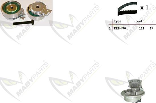 Mabyparts OBKWP0142 - Water Pump & Timing Belt Set www.autospares.lv