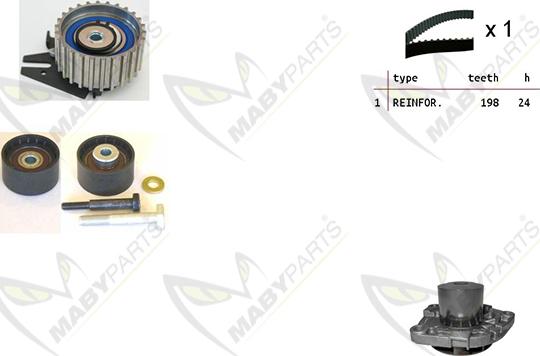 Mabyparts OBKWP0155 - Water Pump & Timing Belt Set www.autospares.lv