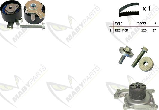 Mabyparts OBKWP0109 - Water Pump & Timing Belt Set www.autospares.lv