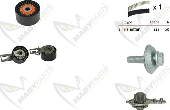 Mabyparts OBKWP0134 - Water Pump & Timing Belt Set www.autospares.lv