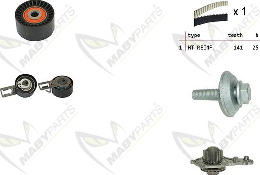 Mabyparts OBKWP0133 - Water Pump & Timing Belt Set www.autospares.lv