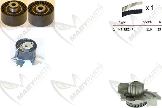 Mabyparts OBKWP0132 - Water Pump & Timing Belt Set www.autospares.lv