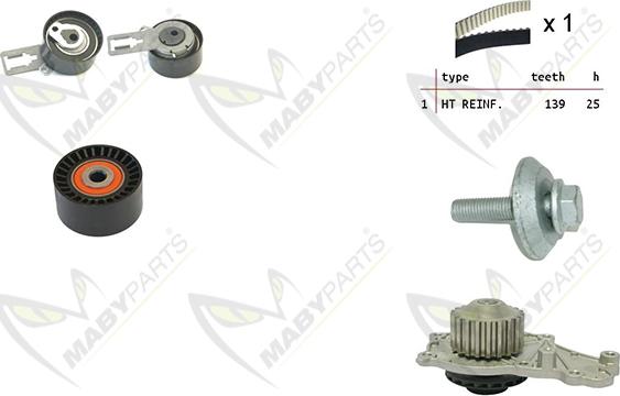 Mabyparts OBKWP0137 - Water Pump & Timing Belt Set www.autospares.lv