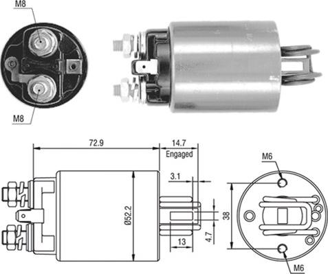 Magneti Marelli 940113050409 - Ievilcējrelejs, Starteris autospares.lv