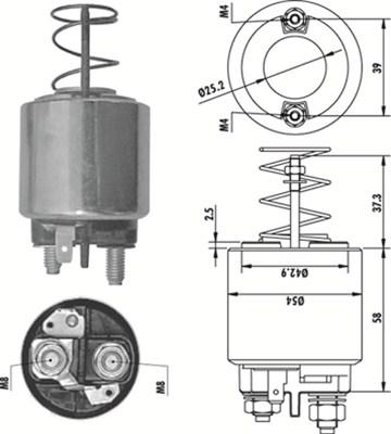 Magneti Marelli 940113050486 - Тяговое реле, соленоид, стартер www.autospares.lv