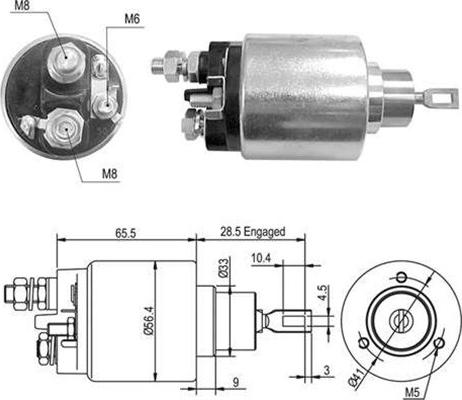 Magneti Marelli 940113050365 - Тяговое реле, соленоид, стартер www.autospares.lv