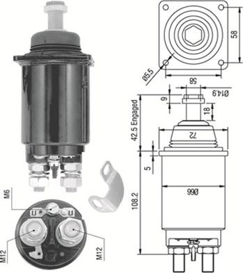 Magneti Marelli 940113050312 - Ievilcējrelejs, Starteris autospares.lv