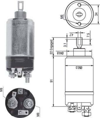 Magneti Marelli 940113050247 - Ievilcējrelejs, Starteris www.autospares.lv