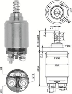 Magneti Marelli 940113050261 - Тяговое реле, соленоид, стартер www.autospares.lv