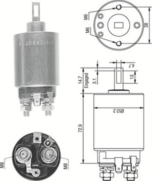 Magneti Marelli 940113050282 - Тяговое реле, соленоид, стартер www.autospares.lv