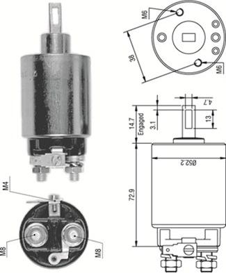 Magneti Marelli 940113050277 - Ievilcējrelejs, Starteris autospares.lv