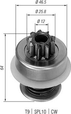 Magneti Marelli 940113020015 - Zobrats, Starteris autospares.lv