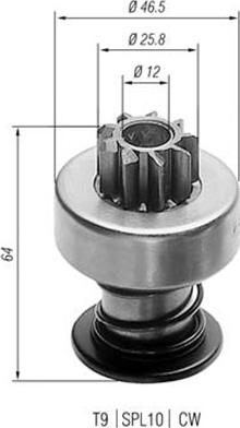 Magneti Marelli 940113020023 - Pinion, bendix, starter www.autospares.lv