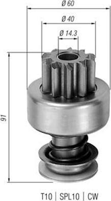 Magneti Marelli 940113020076 - Zobrats, Starteris autospares.lv