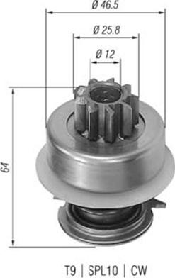 Magneti Marelli 940113020078 - Zobrats, Starteris autospares.lv