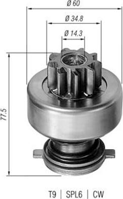 Magneti Marelli 940113020114 - Zobrats, Starteris www.autospares.lv