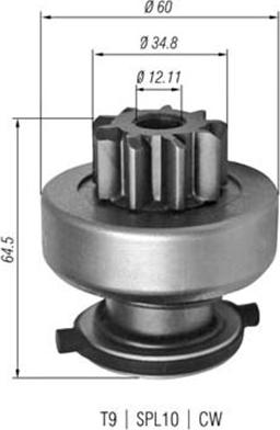 Magneti Marelli 940113020349 - Pinion, bendix, starter www.autospares.lv