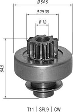 Magneti Marelli 940113020347 - Zobrats, Starteris autospares.lv