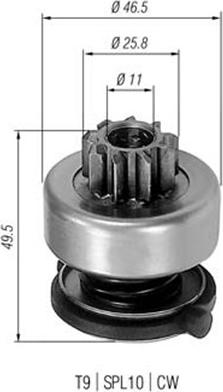 Magneti Marelli 940113020301 - Pinion, bendix, starter www.autospares.lv