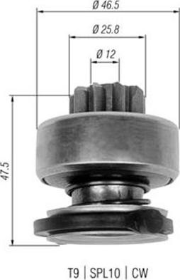 Magneti Marelli 940113020329 - Pinion, bendix, starter www.autospares.lv