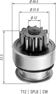 Magneti Marelli 940113020261 - Pinion, bendix, starter www.autospares.lv