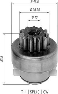 Magneti Marelli 940113020283 - Zobrats, Starteris autospares.lv