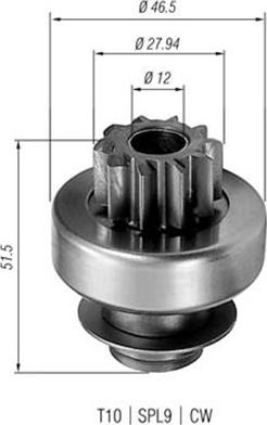 Magneti Marelli 940113020227 - Pinion, bendix, starter www.autospares.lv