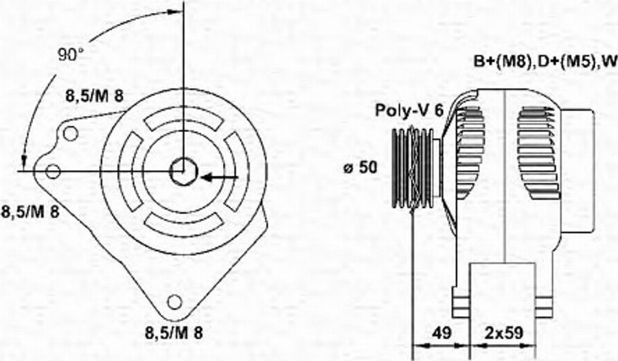 Magneti Marelli 943346001010 - Piedziņas skriemelis, Ģenerators www.autospares.lv