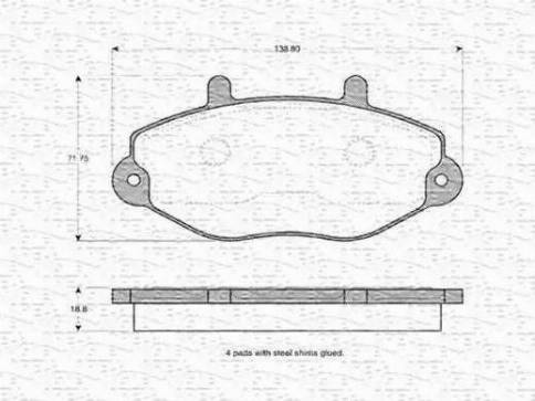 Magneti Marelli 430216170552 - Bremžu uzliku kompl., Disku bremzes www.autospares.lv