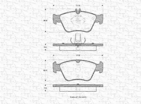 Magneti Marelli 430216170398 - Bremžu uzliku kompl., Disku bremzes www.autospares.lv