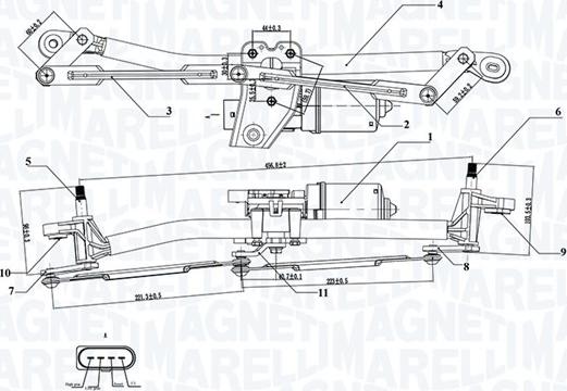 Magneti Marelli 064351735010 - Stiklu tīrīšanas sistēma www.autospares.lv