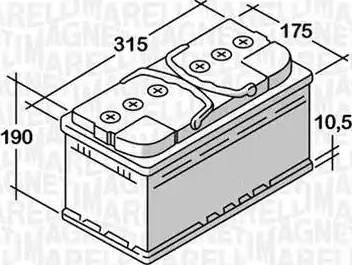 Magneti Marelli 068080060010 - Стартерная аккумуляторная батарея, АКБ www.autospares.lv