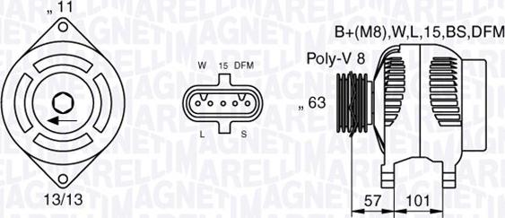 Magneti Marelli 063536550080 - Ģenerators autospares.lv