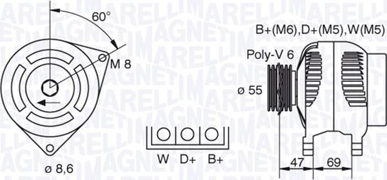 Magneti Marelli 063341345010 - Alternator www.autospares.lv