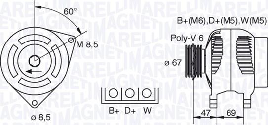 Magneti Marelli 063321347010 - Ģenerators autospares.lv