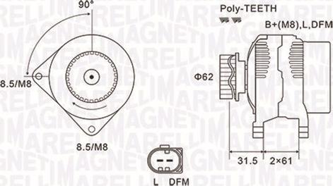 Magneti Marelli 063731820010 - Alternator www.autospares.lv