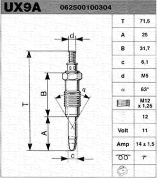 Magneti Marelli 062500100304 - Kvēlsvece www.autospares.lv